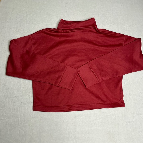New Balance Red Turtleneck Cropped Pullover Sweatshirt Athletic Women's M - Picture 8 of 8